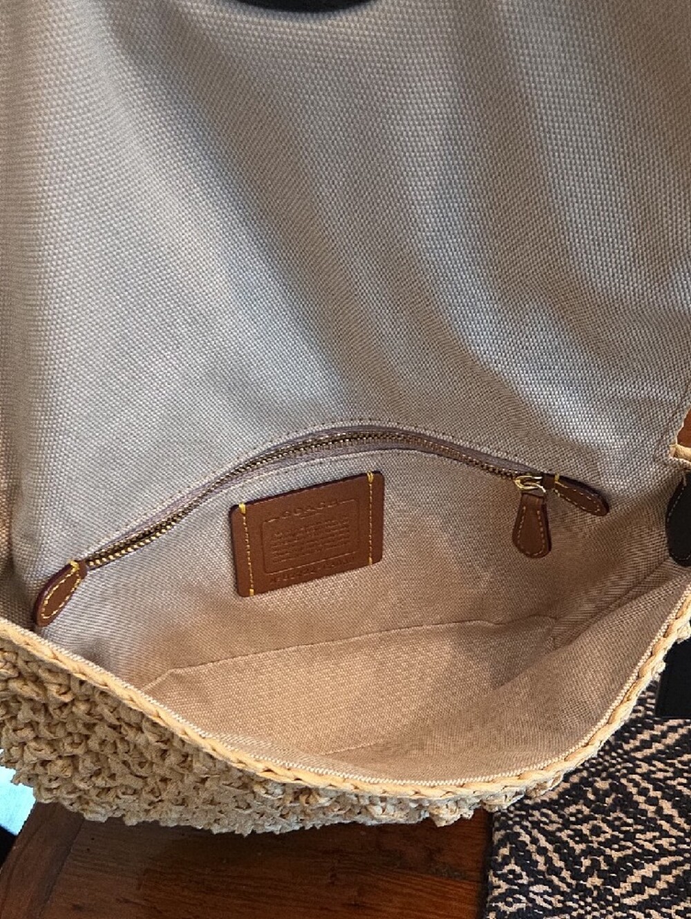 Coach Soft Tabby Shoulder Bag in woven straw - Picture 14 of 17
